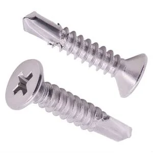 Cross recessed drilling screws